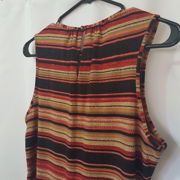 Chaps Sleeveless Top Tank Stretchy Striped - Picture 4 of 4